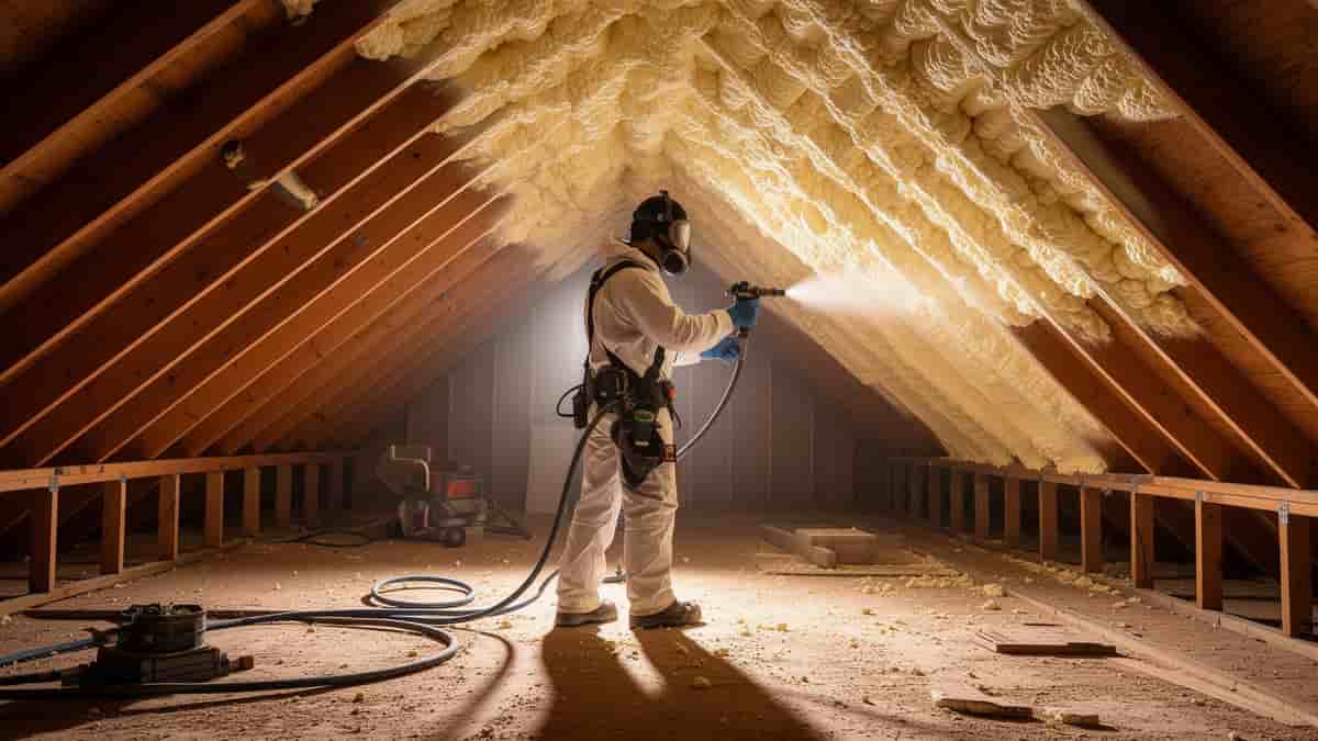 Professional spray foam insulation